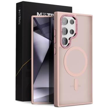 Imagem de MOTIVE Capa projetada para Samsung Galaxy S24 Ultra, capa magnética semitransparente compatível com MagSafe, capa fina, testada contra quedas, capa S24 Ultra, à prova de choque de 6,8 polegadas | Pink