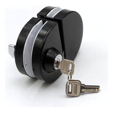 Imagem de Fechadura 98-6 Porta De Vidro Com Pressão Preta Inox Aço