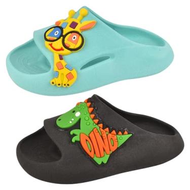 Imagem de KIT Com 2 Pares Babuche Infantil Sandália Chinelo Leve Menina Menino Nuvem (03VERDE E 07PRETO, BR, Criança de 1 a 3 anos, Numérico, 26)