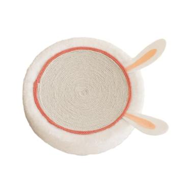 Imagem de Baoblaze Gatos scratcher placa tigela almofada de risco protetor de móveis moagem garra coçar esteira sala de estar para gatinho, Corda Branca