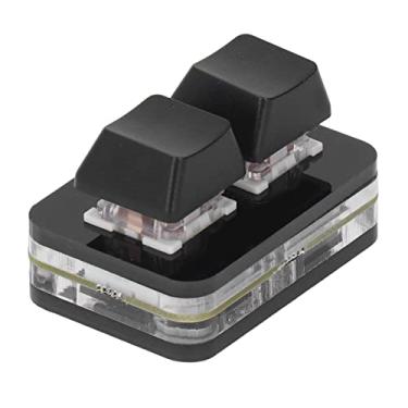 Imagem de Teclado Com Interruptor Vermelho de 2 Teclas, Teclado Mecânico Mini USB Projetado para Jogos de Ritmo, Função de Copiar e Colar Integrada e Atalhos (Preto)