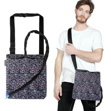 Imagem de L.E.D STEP Suporte de bolsa de drenagem de urina, bolsa de cateter cobre cateter e bolsa de suprimentos médicos de viagem com bolsos de armazenamento e fivela de fixação interna com alça ajustável