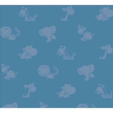 Imagem de Papel de Parede Safari Friends Infantil Azul SF6226