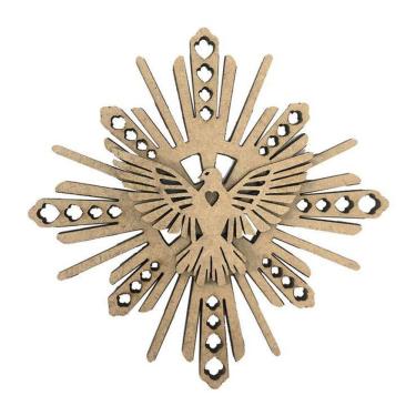 Imagem de Aplique Laser Mdf - Esplendor Espirito Santo Coração - 15 Cm