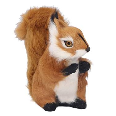 Imagem de Brinquedo de Esquilo de Pelúcia Macio e Realista para Crianças, Decoração de Casa, Estudo, Artesanato de Esquilo de Simulação Fofo Com Caixa de Material de Pelúcia para Presentes