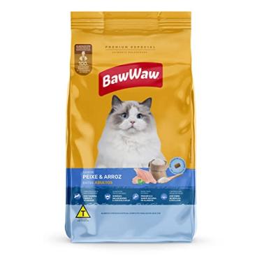 Imagem de Ração Baw Waw para gatos adultos sabor Peixe e Arroz - 900g