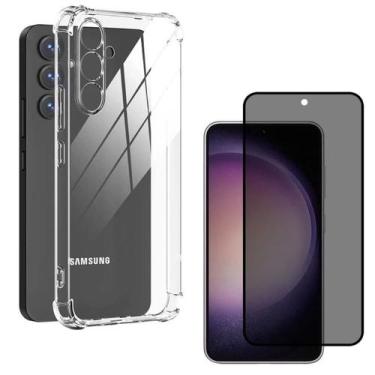 Imagem de Kit Capa Transparente + Película 3D de Vidro Privacidade Samsung Galax