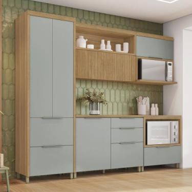 Imagem de Cozinha 5 Peças 5 Portas 6 Gavetas Ripado Marquesa 100% Mdf - Nesher M