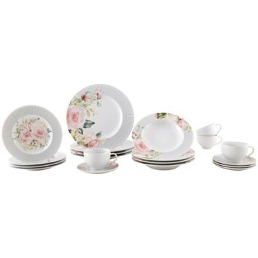 Imagem de Aparelho de Jantar e Chá 20 Peças Tramontina Redondo de Porcelana Bran