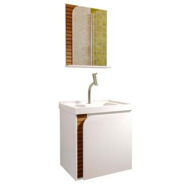 Imagem de Gabinete Banheiro Lirio com 1 Porta Espelheira e Cuba - Loja DoceLar, 