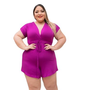 Imagem de Macaquinho Plus Size Decote em V com Bolso-Feminino