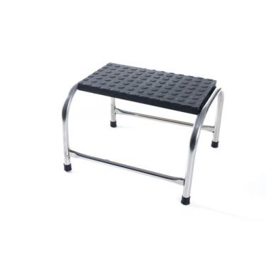 Imagem de Escada Escadinha Para Maca 1 Degrau Metálica Auxiliar Inox Medcombo