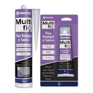 Imagem de Cola Rodapé Sanca Rodateto Poliestireno 420g Pulvitec Multf, Branca