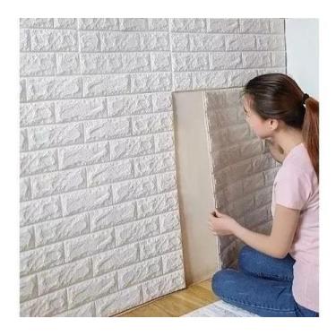 Imagem de Painel 3d Revestimento De Parede Autocolante 70x77 Tijolinho - PONALTI