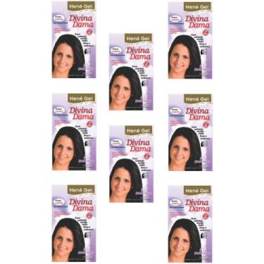 Imagem de Hene Em Gel Jaborandi 10x180gr Divina Dama Preto Forte (Preto Azulado)
