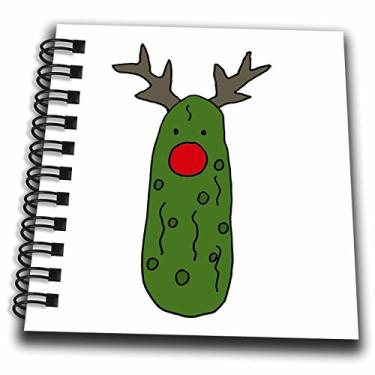 Imagem de 3dRose db_220478_3 Mini bloco de notas divertido com nariz vermelho e chifres como renas Rudolph, 10 x 10 cm