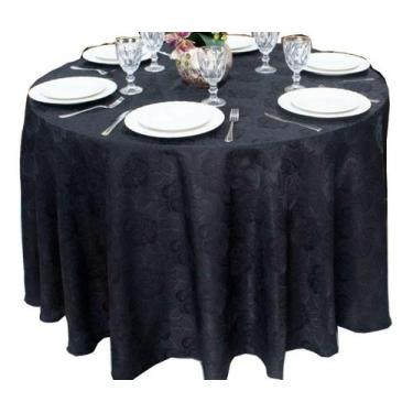 Imagem de Toalha de Mesa Redonda Jacquard Adamascado 1,80mts de Diâmetro Sala Ja