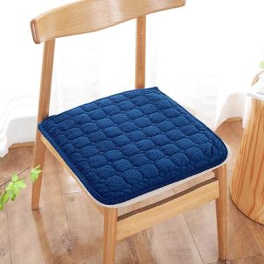 Imagem de PENGKTXXY Almofada de assento de cor sólida espessa para inverno, durável, com laços, antiderrapante, almofada de cadeira removível para quatro estações, para cadeira de escritório, cadeiras de jantar