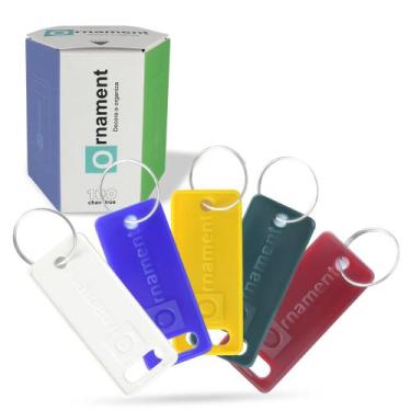 Imagem de Kit 100 Chaveiros Organizadores Coloridos com Etiquetas Ornament