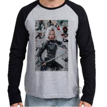 Imagem de Camiseta Manga Longa blusa  Black Widow - Empório Dutra, G  adulto