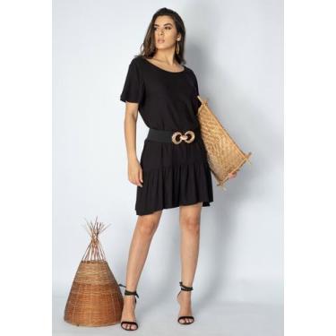Imagem de Vestido Curto Viscose Detalhe nas Costas Preto - Amazonia Vital