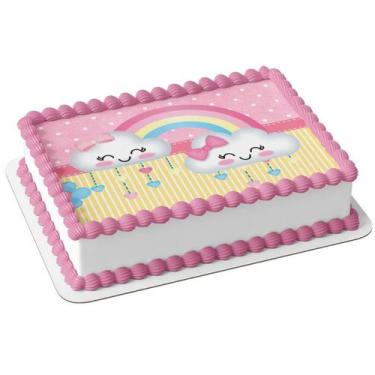 Imagem de Papel arroz comestível para bolo aniversário festa comemoração chuva d