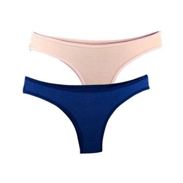 Imagem de Kit 2 Calcinhas Tanga Try Basics Algodão Cotton Básica Lisa Moda Linge