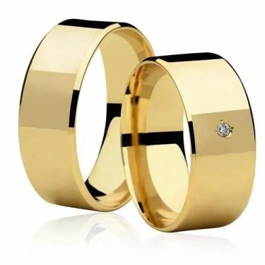 Imagem de Aliancas Noivado Casamento Ouro 18 Kilates 7 mm 12 Gramas Qualquer Mod