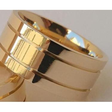 Imagem de Casamento Aliança Ouro 18 kilates Maciço 10 Gramas 7 mm Anatômica