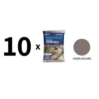 Imagem de Kit 10 Sacos De Rejunte Cerâmica Votomassa Cinza Escuro 1Kg - Votoran