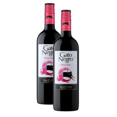 Imagem de kit 2 Vinho Tinto Seco Pinot Noir Gato Negro San Pedro 750ml