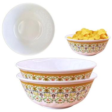 Imagem de 2 Tigelas Bowl de Melamina 830ml Decorado Para Sobremesas - Fx