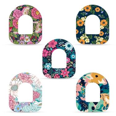 Imagem de 25 adesivos adesivos para Omnipod 5, capa de sensor de insulina à prova d'água e à prova de suor, fita adesiva, adesivo protetor de monitor de glicose compatível com Omnipod 5 Overpatches (estilos