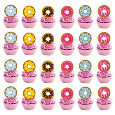 Imagem de 48pcs Donut Birthday Party Supplies,Donut Birthday Party Cupcake Toppers for Kids Gift Birthday Party Favors Kid's Candyland Birthday Party cake Decoration