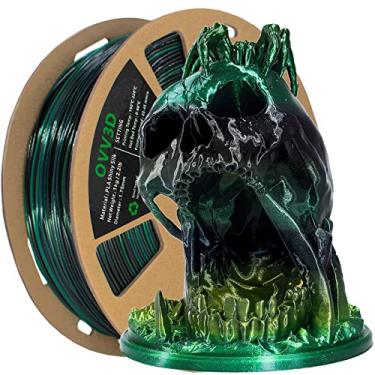 Imagem de OVVNYXE Filamento 3D PLA 1,75 mm, Preto e Verde com Efeito de Mudança de Cor, 1 kg