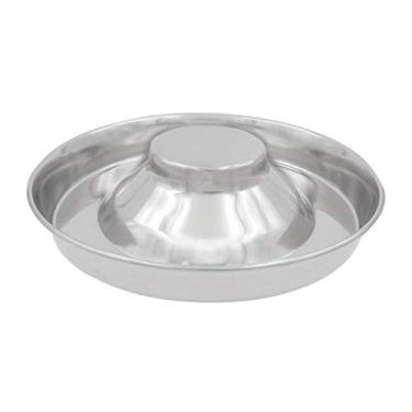 Imagem de Comida felpuda para filhotes e pires de água com centro elevado para filhotes e gatinhos, base ampla sem ponta, aço inoxidável, prata metálico, 38 cm (PS-15)