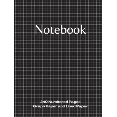 Imagem de Graph Paper Notebook: Project Workbook with 240 Numbered Pages Quad Ruled 5 x 5 Graph Paper and College Lined Paper | 8.25" x 11" | PLUS Contacts Pages | For Ideas, Notes, Sketches