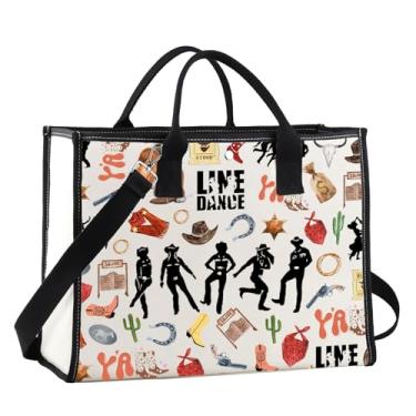 Imagem de JNIAP Line Dance Bolsa tiracolo Country Music Line Dancing Gifts Line Dancer Shoulder Bag Line Dance Lover Gift, Bolsa Line Dance