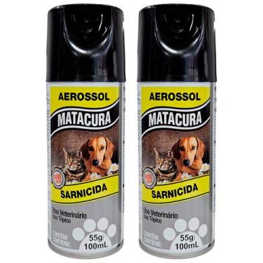 Imagem de Sarnicida Aerossol para Cães e Gastos Matacura 100ml 2un