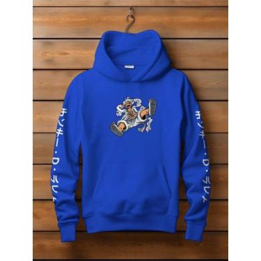 Imagem de Blusa de Frio Moletom Canguru One Piece Monkey Nika Casaco Flanelado F