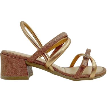 Imagem de Sandália Infantil Menina Casual Dia a Dia Passeio com Brilho Salto Baixo Pink Cats V4992