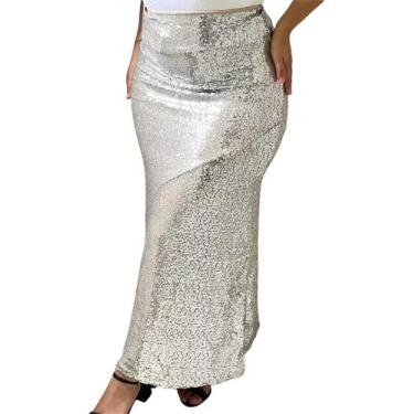 Imagem de T0101-Saia Longa Feminina Brilho Justa Festa Réveillon 4n2596 - XUMI, 