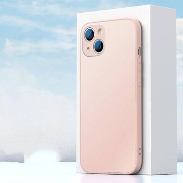 Imagem de Capa de silicone líquido de vidro temperado fosco para iPhone 13 12 Mini 11 Pro XS Max XR X 7 8 Plus SE3 Capa traseira dura verde, rosa, para iPhone 8 Plus