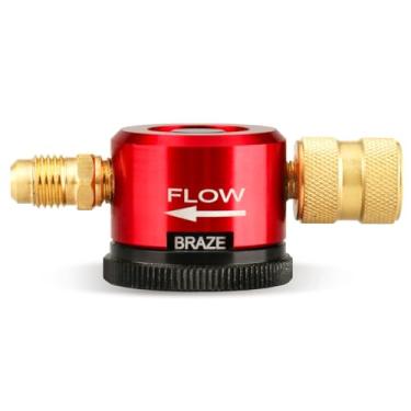 Imagem de Ferramenta de purga de nitrogênio, ferramenta HVAC para ajuste rápido e fácil de nitrogênio, regulador de nitrogênio vermelho, compatibilidade de mangueira padrão de 1/10.2 cm