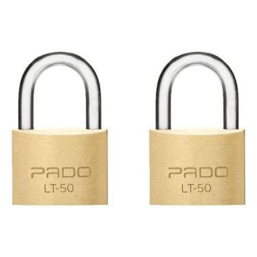 Imagem de Kit 2 Cadeados 50mm Pado 4 Chaves Não Enferruja Resistente