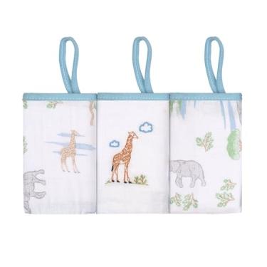 Imagem de Paninho De Boca Bordado Soft Papi C/Prendedor De Chupeta 25Cm X 25Cm 03 Unidades