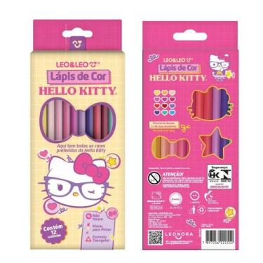 Imagem de Lápis de Cor Hello Kitty 12 Cores Triangular Infantil Menina Leo&Leo