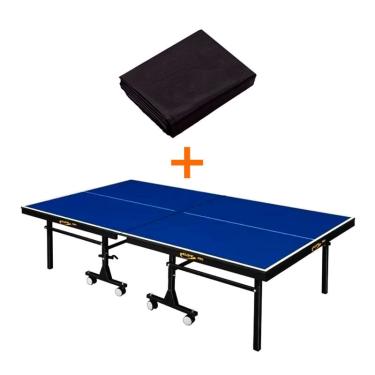 Imagem de Mesa de ping pong mdf 25mm c/ rodas E paredão - 1008 klopf + Capa Impermeável