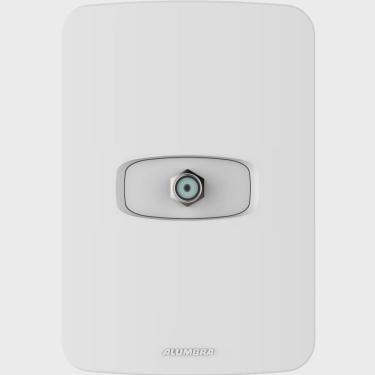 Imagem de Tomada Coaxial Tv/vídeo com 1 Placa 4X2 Gracia Maxx Alumbra Branco