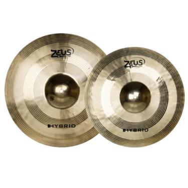 Imagem de Kit Pratos De Bateria Zeus Hybrid Crash 18" E Ride 20" B20